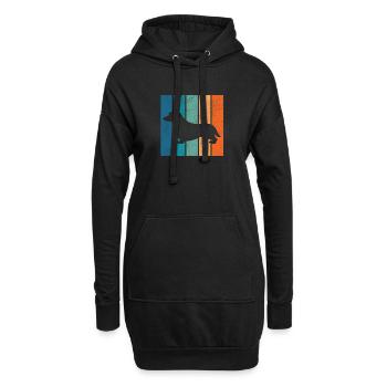 Corgi Retro Welsh Corgi Pembroke Dog Gift - Sweat-shirt à capuche long Femme - noir - Devant
