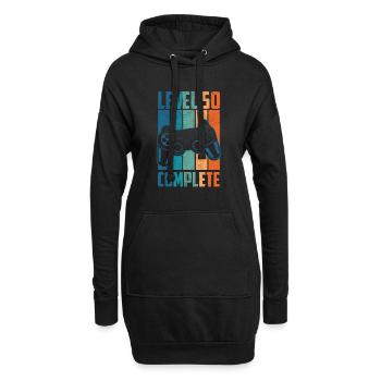 Cadeau de joueur complet 50e anniversaire niveau 50 - Sweat-shirt à capuche long Femme - noir - Devant