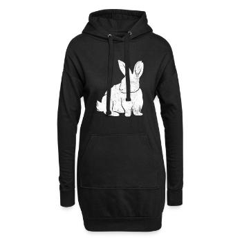 Lapin lapin lapin - Sweat-shirt à capuche long Femme - noir - Devant