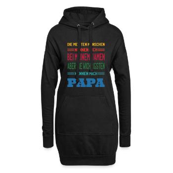 Papa Vatertag Männer Vatertag sprüche - Hoodie-Kleid - Schwarz - Vorne