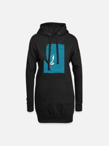 Windsurfer Windsurfen Welle - Hoodie-Kleid - Schwarz