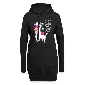 Die coolsten Alpakas werden im August geboren - Hoodie-Kleid - Schwarz - Vorne