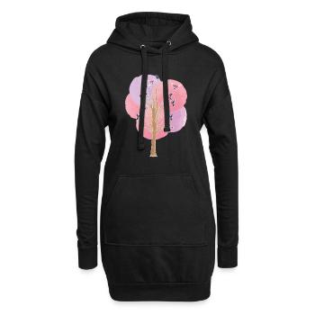 Vogel BaumVögel Beobachten Vogelschwarm Geschenk - Hoodie-Kleid - Schwarz - Vorne