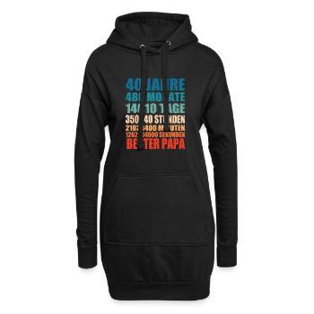 40 Jahre Bester Papa Monat Vater Spruch Geschenk - Hoodie-Kleid - Schwarz - Vorne