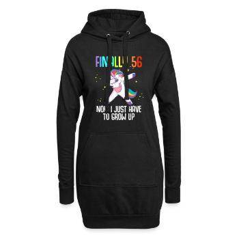 Finally 56 Now I Just Have To Grow Up - Hoodie-Kleid - Schwarz - Vorne