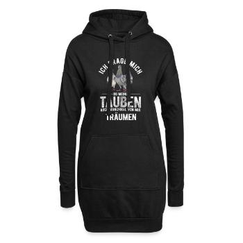 Taube Tauben Vogel - Hoodie-Kleid - Schwarz - Vorne