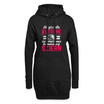 Echte Prinzessinnen Kommen Auf Skiern Skifahrer - Hoodie-Kleid - Schwarz - Vorne