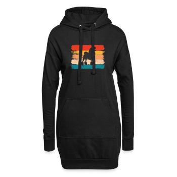 Poodle dog lover Retro vintage Gift idea - Hoodie-Kleid - Schwarz - Vorne
