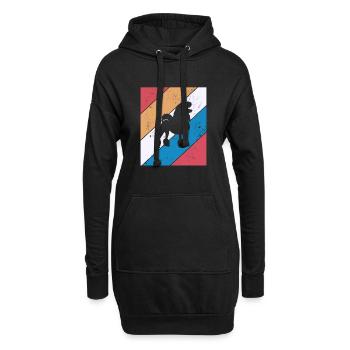 Caniche amoureux des chiens Retro vintage Idée cadeau - Sweat-shirt à capuche long Femme - noir - Devant