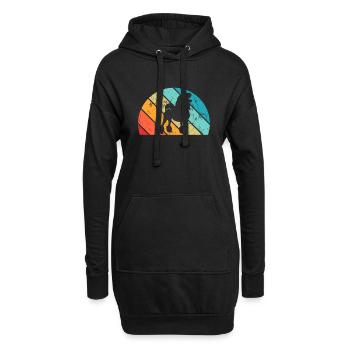 Poodle dog lover Retro vintage Gift idea - Hoodie-Kleid - Schwarz - Vorne