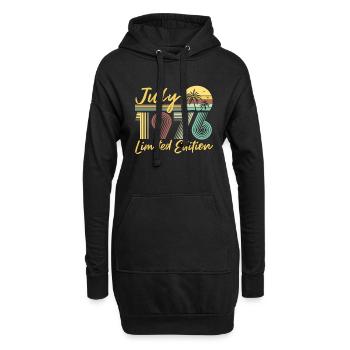 Juillet 1976 Cadeau d’anniversaire en édition limitée - Sweat-shirt à capuche long Femme - noir - Devant