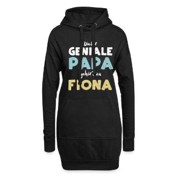Dieser Geniale Papa Gehört Zu Fiona - Hoodie-Kleid - Schwarz - Vorne