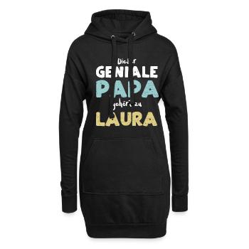 Dieser Geniale Papa Gehört Zu Laura - Hoodie-Kleid - Schwarz - Vorne