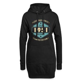 Juillet 1951 Vintage Retro Anniversaire - Sweat-shirt à capuche long Femme - noir - Devant