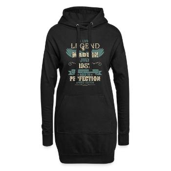 Juillet 1957 Vintage Anniversaire - Sweat-shirt à capuche long Femme - noir - Devant