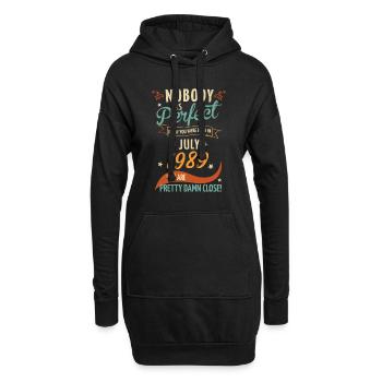 Personne n’est parfait né en juillet 1989 - Sweat-shirt à capuche long Femme - noir - Devant