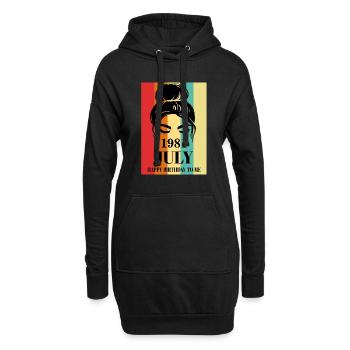 July 1981 Happy Birthday To Me - Hoodie-Kleid - Schwarz - Vorne