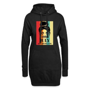 July 1986 Happy Birthday To Me - Hoodie-Kleid - Schwarz - Vorne