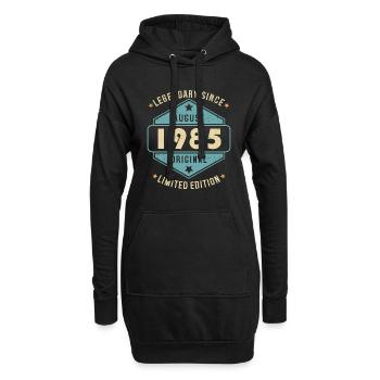 Août 1985 Vintage Retro Anniversaire - Sweat-shirt à capuche long Femme - noir - Devant