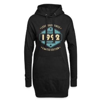 Août 1992 Vintage Retro Anniversaire - Sweat-shirt à capuche long Femme - noir - Devant