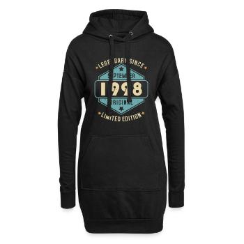 Septembre 1998 Vintage Retro Anniversaire - Sweat-shirt à capuche long Femme - noir - Devant