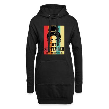 September 1971 Happy Birthday To Me - Hoodie-Kleid - Schwarz - Vorne