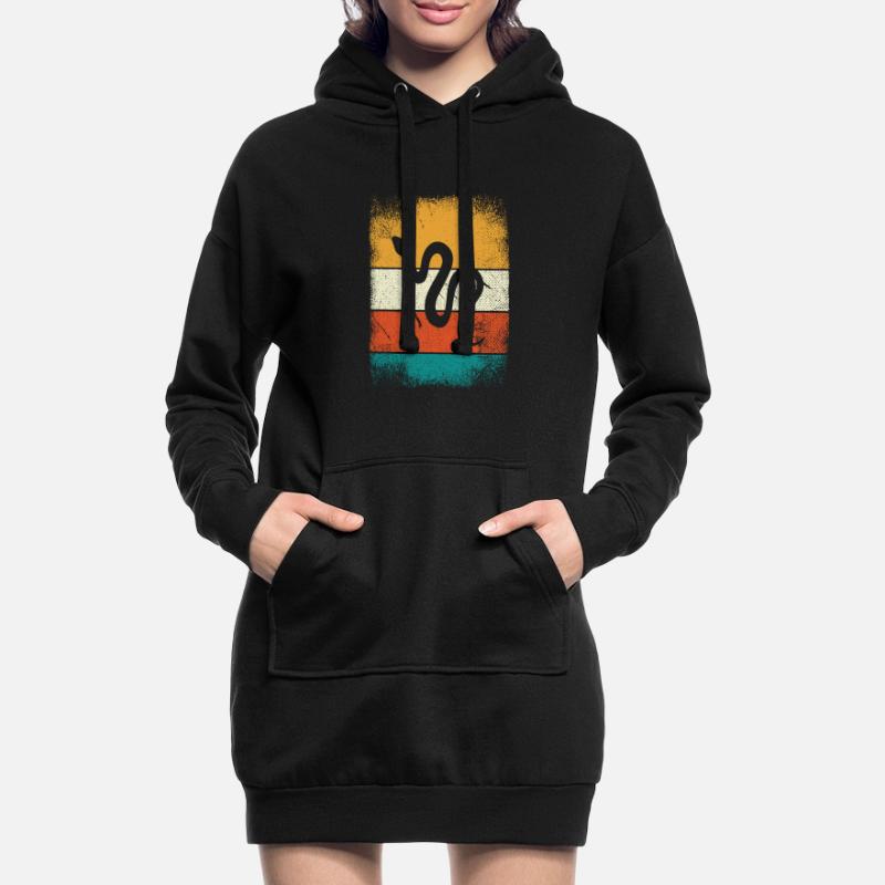Snake Retro Reptile Python Gift idea Hoodie-Kleid