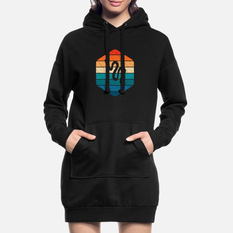 Snake Retro Reptile Python Gift idea Hoodie-Kleid