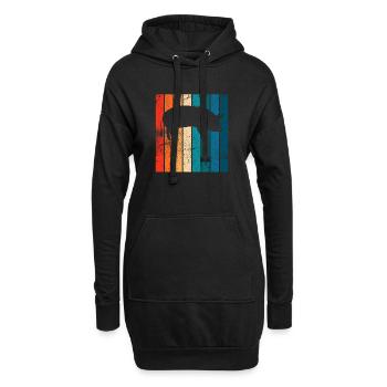 Pig Animal Retro Pet Farm Idée cadeau - Sweat-shirt à capuche long Femme - noir - Devant