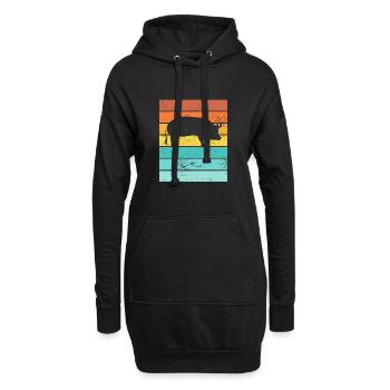 Pig Animal Retro Pet Farm Idée cadeau - Sweat-shirt à capuche long Femme - noir - Devant