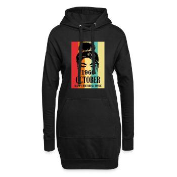 October 1966 Happy Birthday To Me - Hoodie-Kleid - Schwarz - Vorne