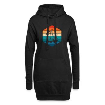 Idée de cadeau sain rétro pour les amoureux des fruits de cerise - Sweat-shirt à capuche long Femme - noir - Devant