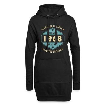 Novembre 1968 Vintage Retro Anniversaire - Sweat-shirt à capuche long Femme - noir - Devant