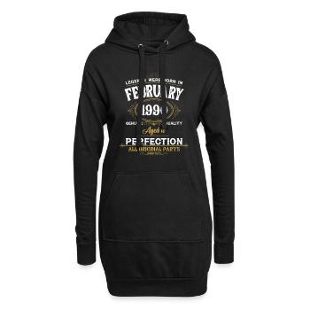 Legends Were Born In February 1990 - Hoodie-Kleid - Schwarz - Vorne