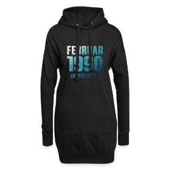 Februar 1990 Limited Edition Geburtstag Geschenk - Hoodie-Kleid - Schwarz - Vorne