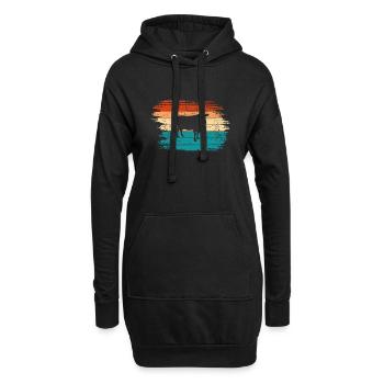Kuh Retro Muh Landwirt Milch Bauernhof Geschenk - Hoodie-Kleid - Schwarz - Vorne