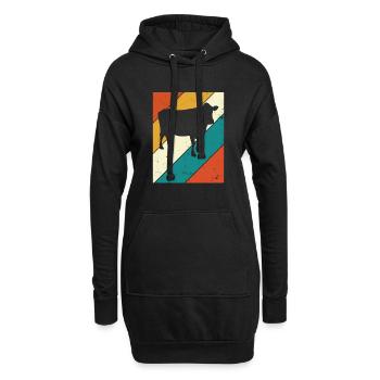 Kuh Retro Muh Landwirt Milch Bauernhof Geschenk - Hoodie-Kleid - Schwarz - Vorne