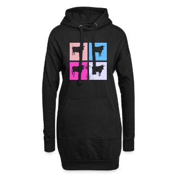 Kuh Retro Muh Landwirt Milch Bauernhof Geschenk - Hoodie-Kleid - Schwarz - Vorne