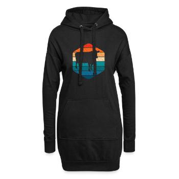 Kuh Retro Muh Landwirt Milch Bauernhof Geschenk - Hoodie-Kleid - Schwarz - Vorne