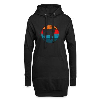 Kuh Retro Muh Landwirt Milch Bauernhof Geschenk - Hoodie-Kleid - Schwarz - Vorne