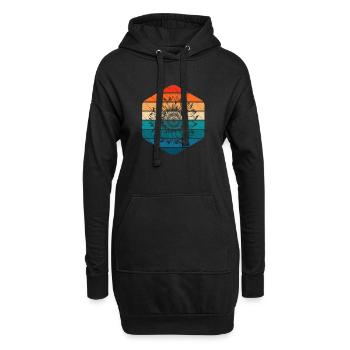 Sonnenblume Retro Geschenk - Hoodie-Kleid - Schwarz - Vorne