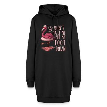 Don't Make Me Put My Foot Down Pink Flamingo - Sweat-shirt à capuche long Femme - noir - Devant
