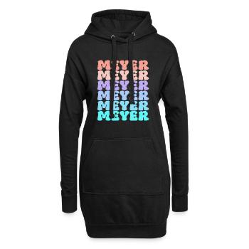 Meyer Familie Nachname Retro - Hoodie-Kleid - Schwarz - Vorne