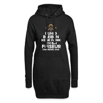 Friseur keep calm Ruhig bleiben - Hoodie-Kleid - Schwarz - Vorne