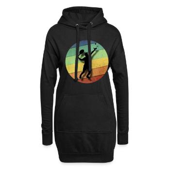 Tennis Tennisspieler Geschenk Kreis - Hoodie-Kleid - Schwarz - Vorne