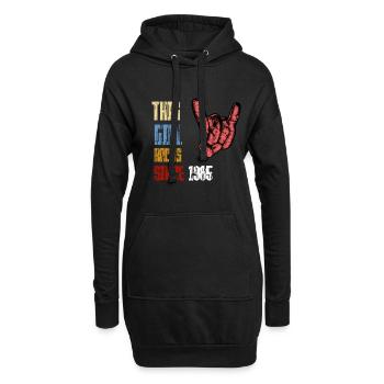 Rock seit 1985 | Rockmusik | Frau Geburtstag - Hoodie-Kleid - Schwarz - Vorne