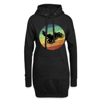 Motocross Biker Kreis bunt Geschenk - Hoodie-Kleid - Schwarz - Vorne