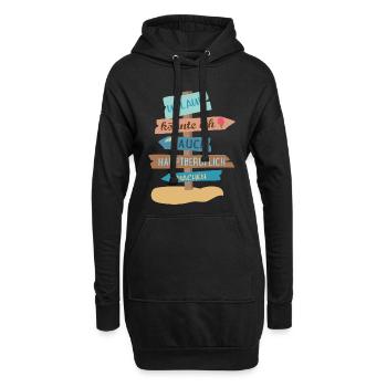 Urlaub - Hoodie-Kleid - Schwarz - Vorne