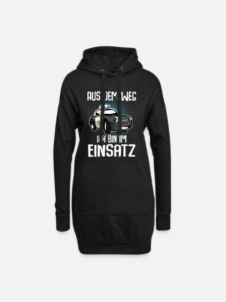 Aus Dem Weg Ich Bin Im Einsatz - Hoodie-Kleid - Schwarz