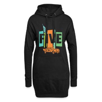 Fünf Jahre alt - Hoodie-Kleid - Schwarz - Vorne